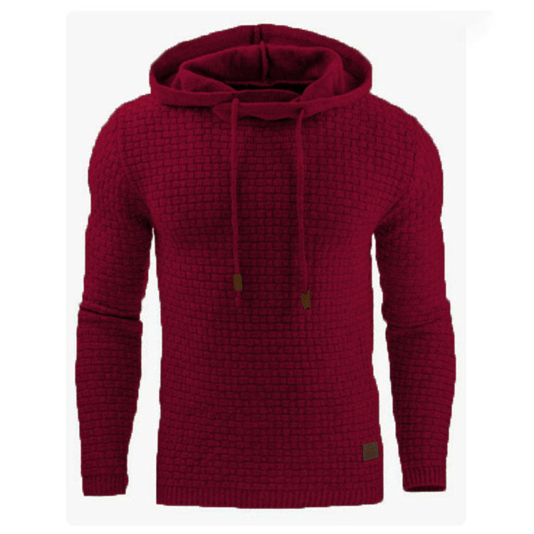 George Evans | Textured Knit Hooded Sweatshirt for Men