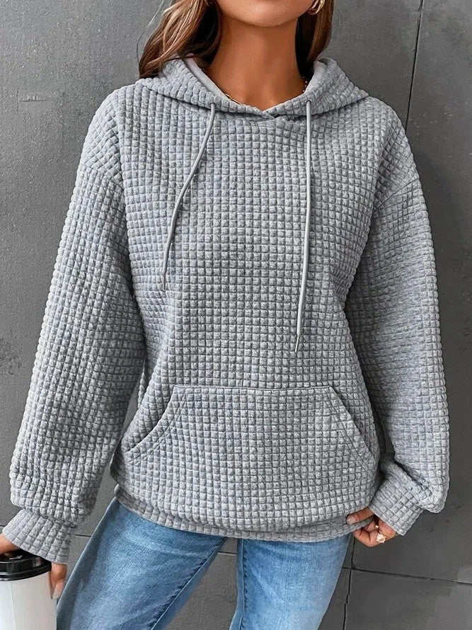 Lydia Cross | Waffle Knit Hoodie With Drawstring Detail