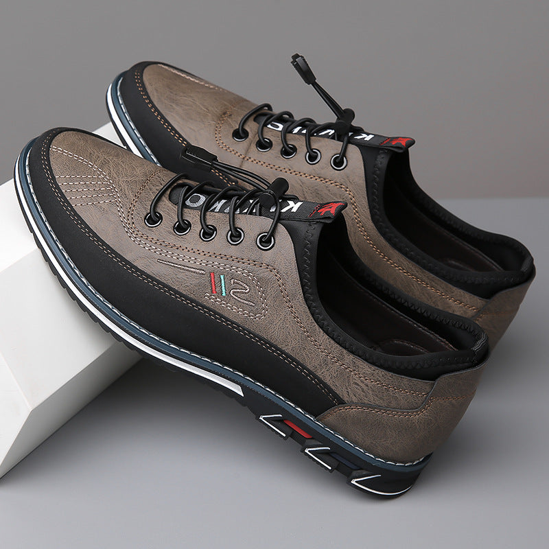 Duncan Sinclair | Grey Leather Lace-Up Casual Shoes For Men
