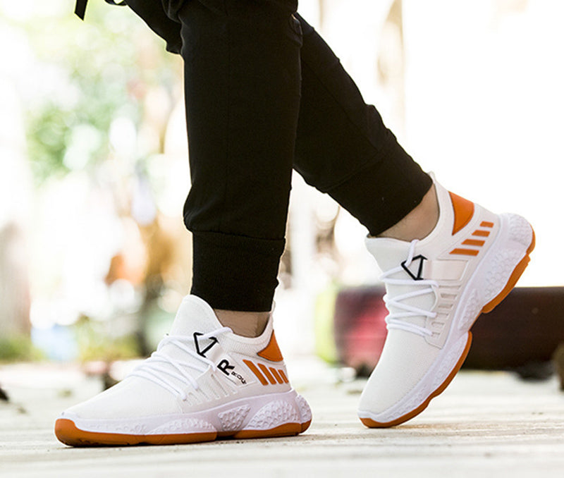 Duncan Ellery | White Mesh Sports Sneakers For Men