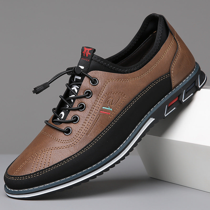 Duncan Sinclair | Grey Leather Lace-Up Casual Shoes For Men
