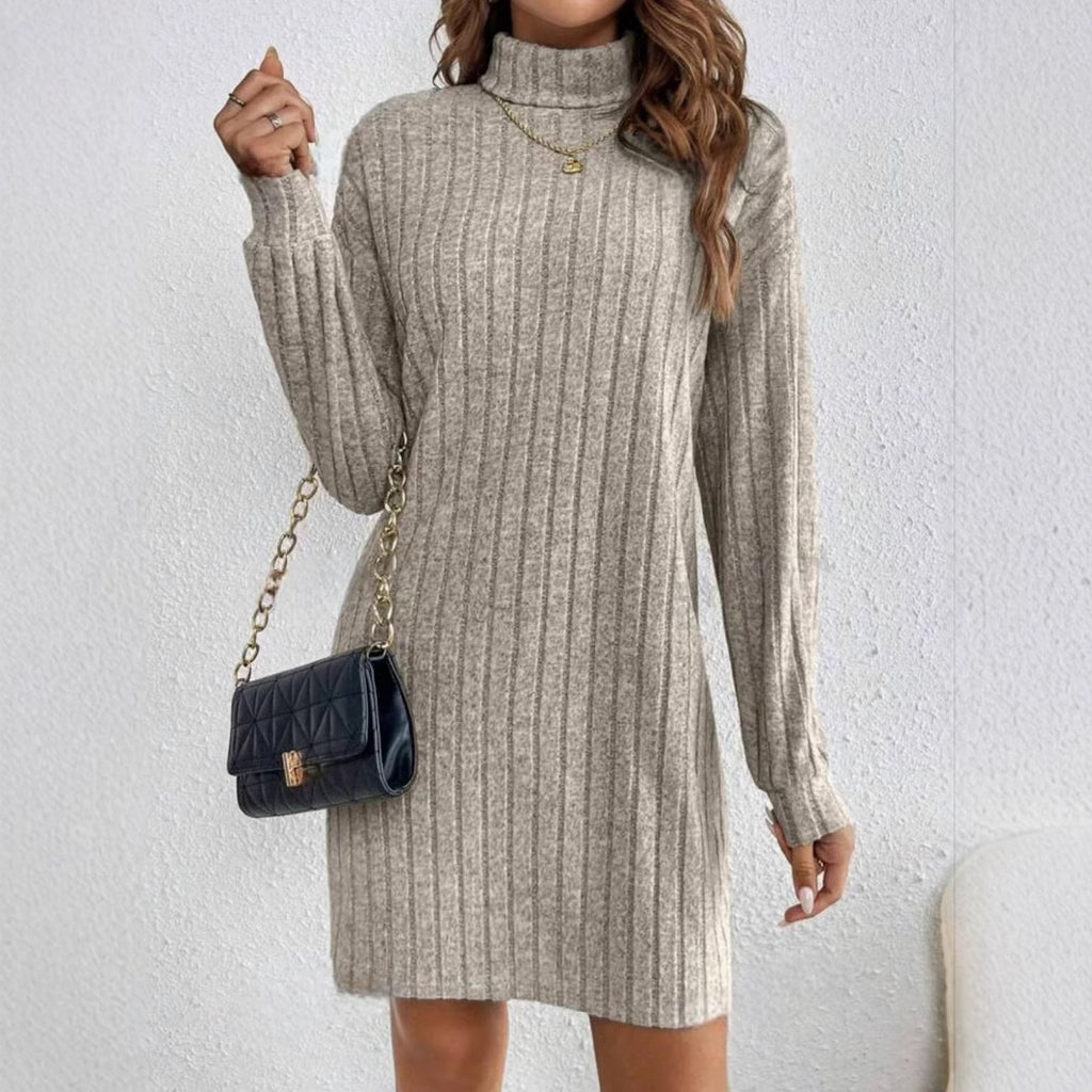 Felicity Smith | Ribbed Turtleneck Knit Mini Dress