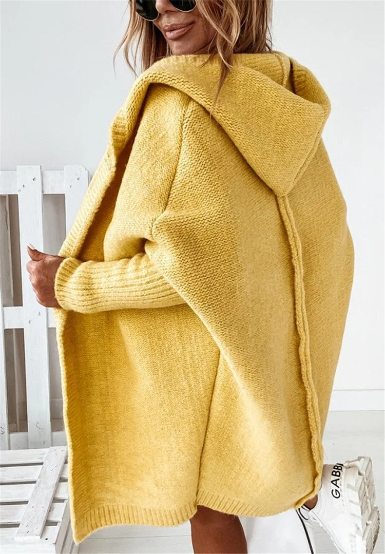 Hazel Newton | Oversized Hooded Knit Cardigan