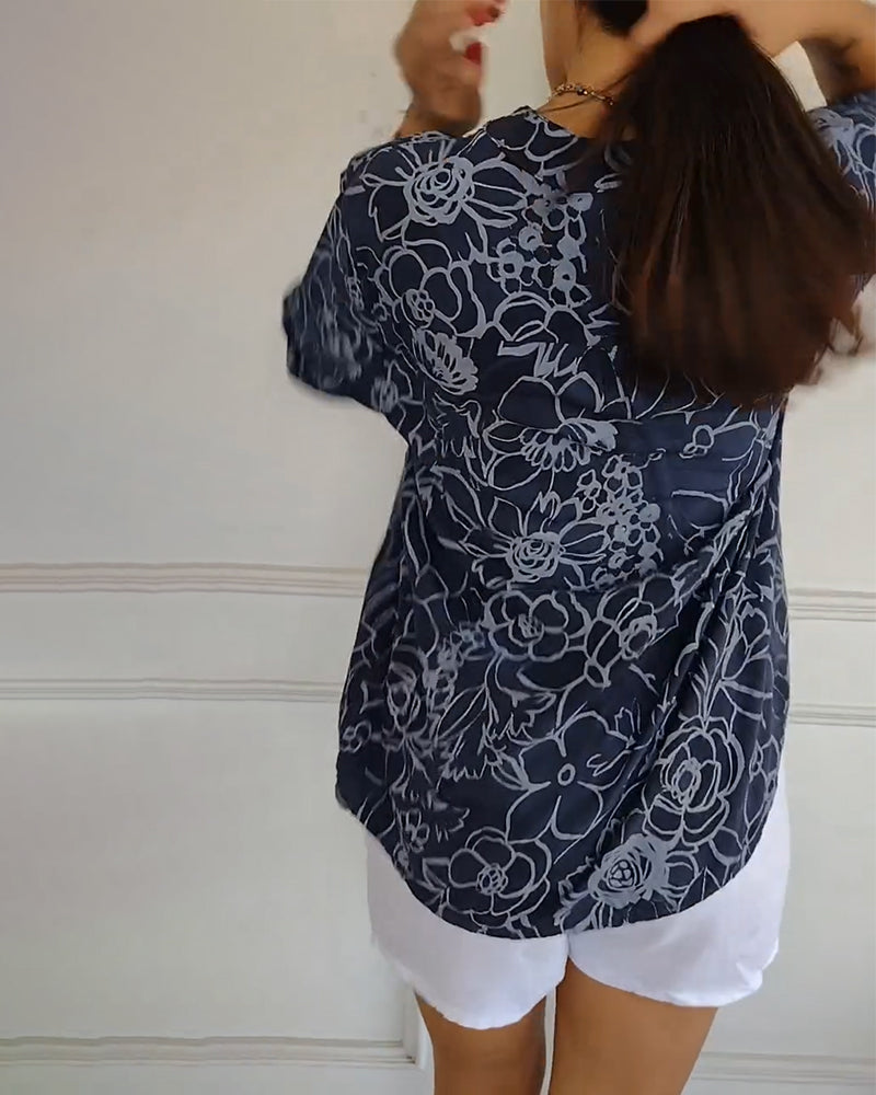 Imogen Sutcliffe | Floral Print Blouse With Roll-Up Sleeves