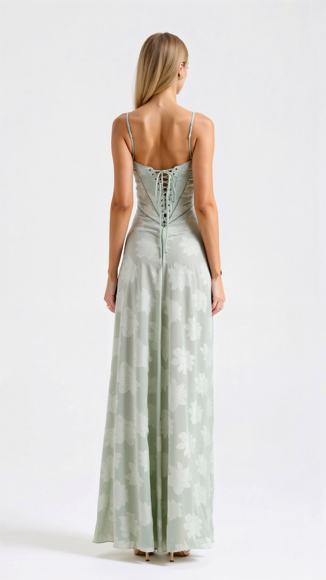 Daphne Kingsley | White Floral Jacquard Maxi Dress