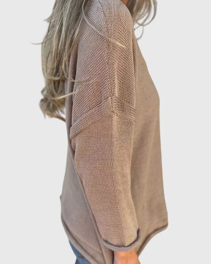 Bridget Fairfax | Green Knit V-Neck Sweater With Pocket