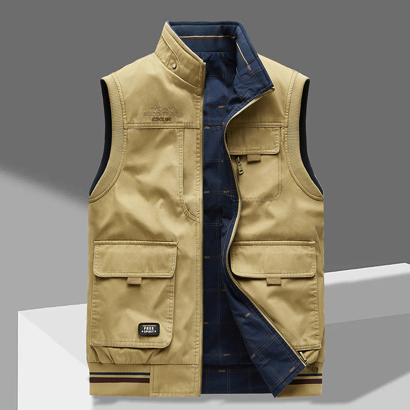 Nigel Ashbourne | Cotton Multi-Pocket Utility Vest for Men