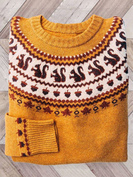 Isla Barrington | Fair Isle Sweater With Apple Print