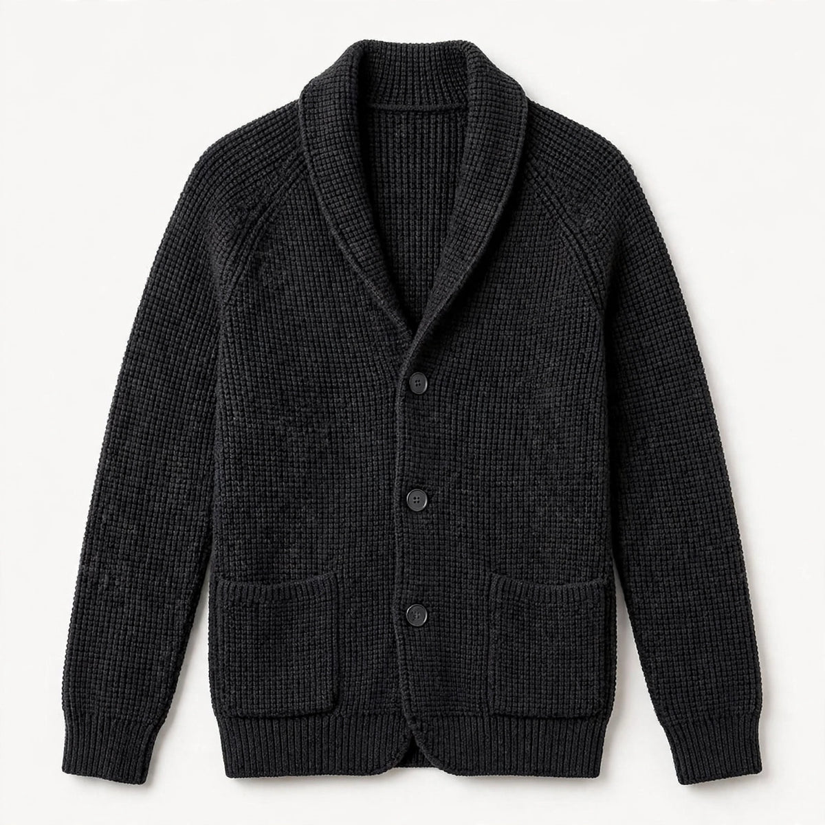 Elias Thornbury | Chunky Knit Button-Up Cardigan in Navy