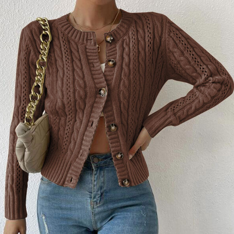 Isobel Marchant | Cable-Knit Button-Front Cardigan