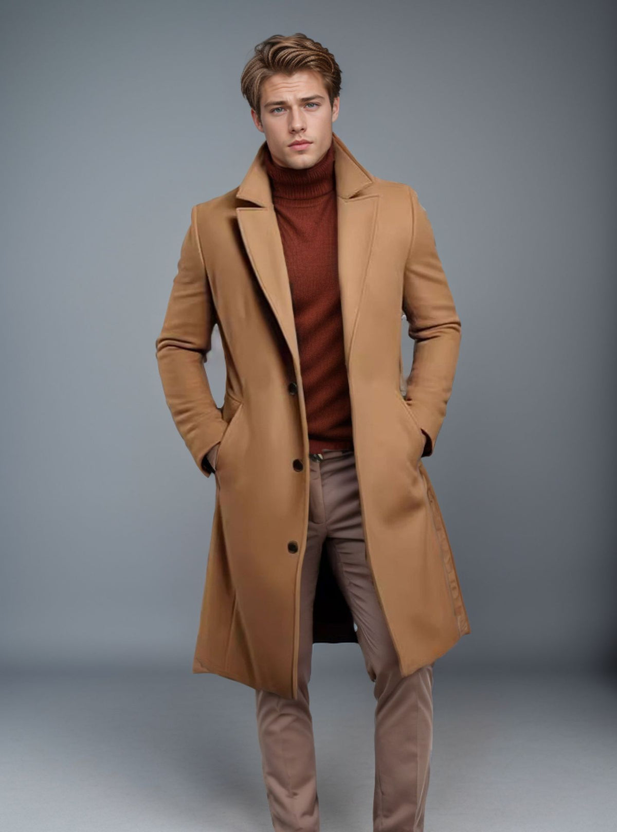 Barnaby Fenshaw | Wool-Blend Mens Coat With Notch Lapel