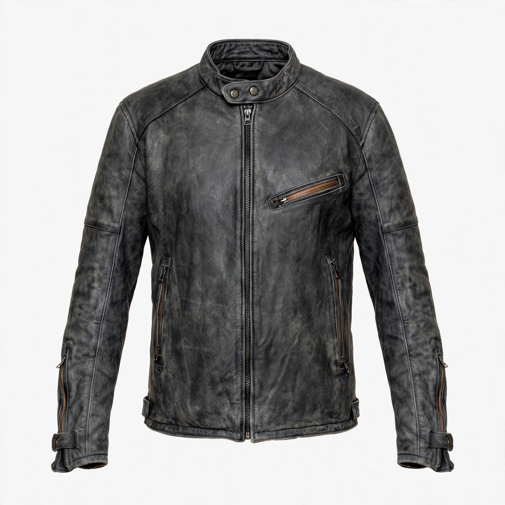 Graham Ellery | Stand Collar Leather Jacket for Men