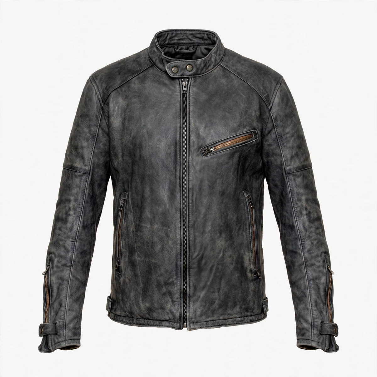 Graham Ellery | Stand Collar Leather Jacket for Men