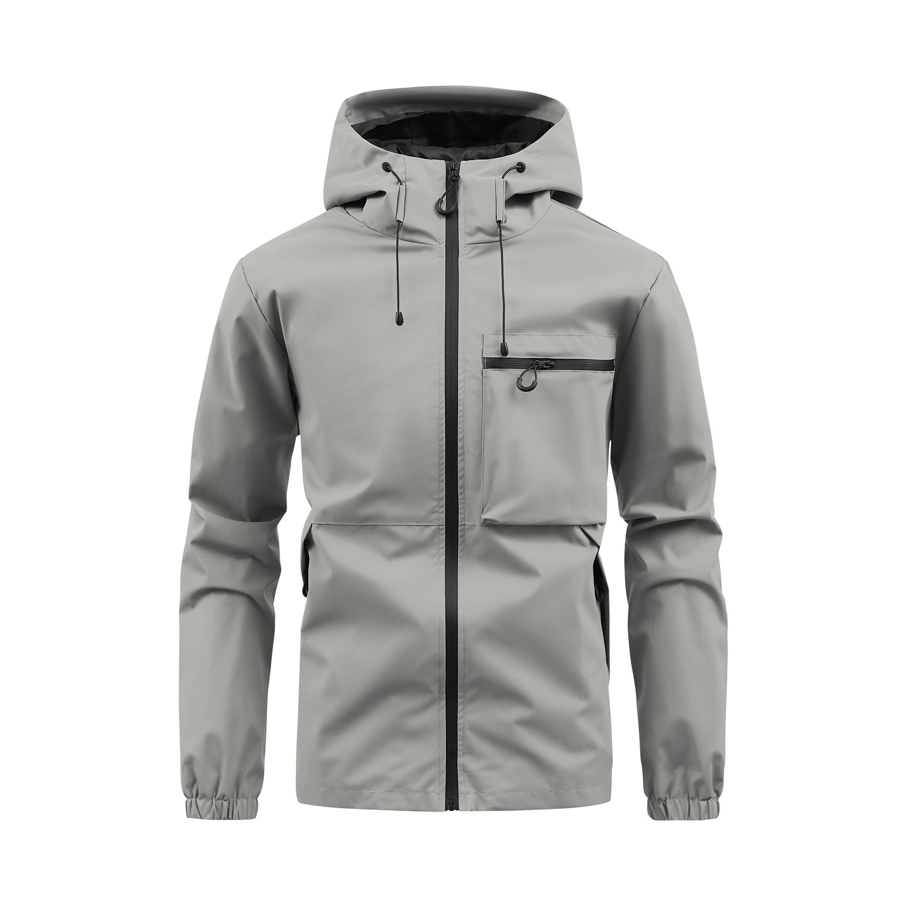 Tobias Robinson | Hooded Zip-Up Utility Jacket in Army Green