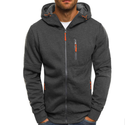 Ellis Marchmont | Black Zip-Up Hoodie with Neon Zip Details