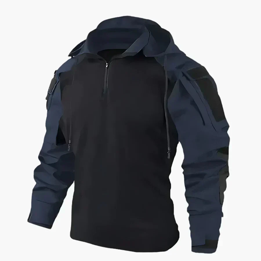 Men's Water-Resistant Windproof Tactical Jacket - Blu scuro