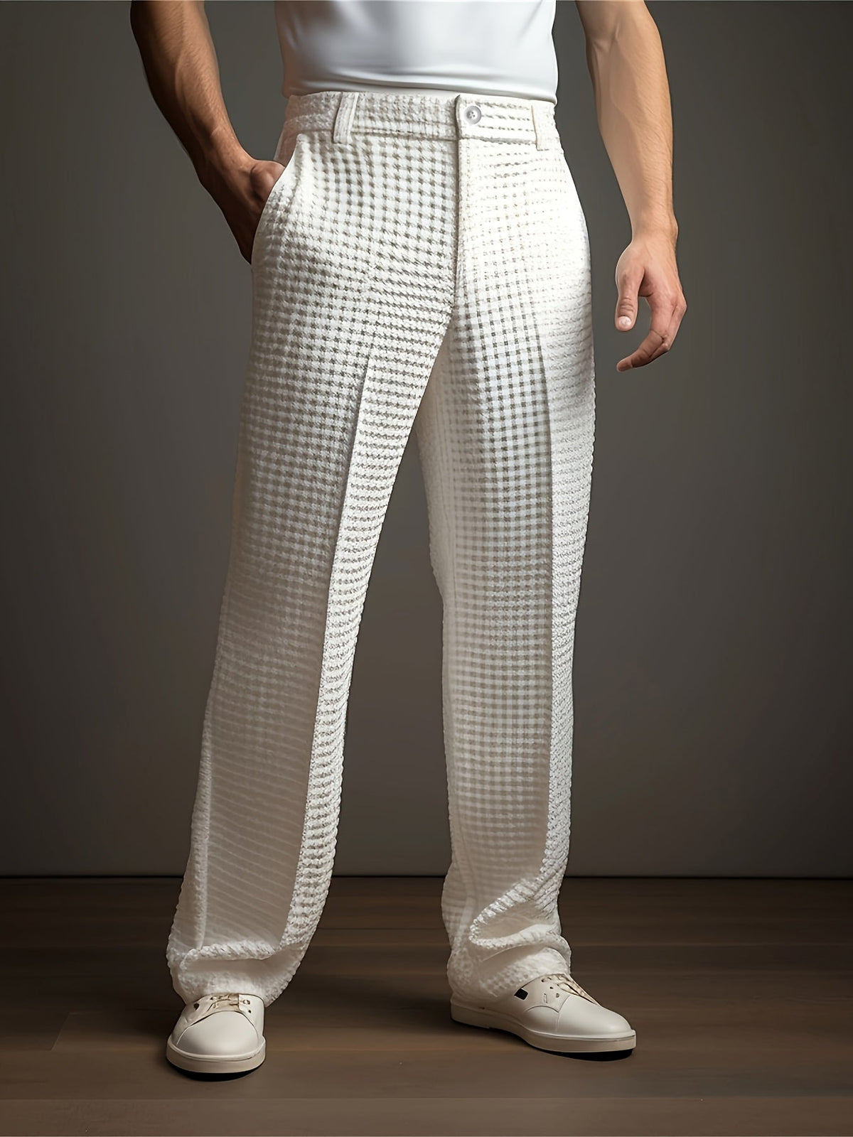 Thomas Wood | Relaxed Textured Trousers For Men