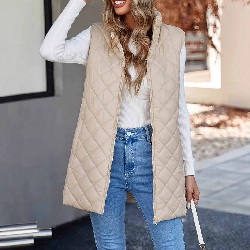 Penelope Scott | Quilted Longline Zip-Up Gilet