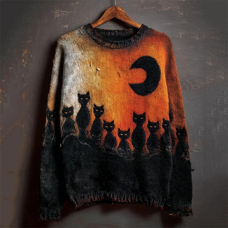 Callum Fairbanks | Pumpkin Bat Print Sweater For Men