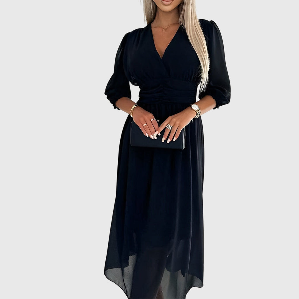 Adeline Foster | Chiffon Maxi Dress With V-Neck