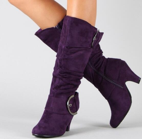 Georgina Pembridge | Suede Mid-Calf Boots With Buckle Detail