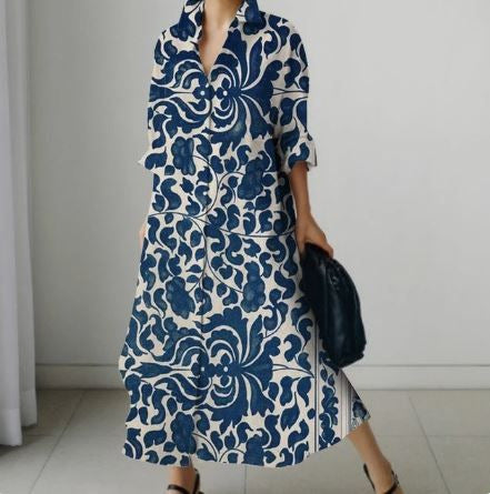 Millicent Sheridan | Floral Print Midi Shirt Dress