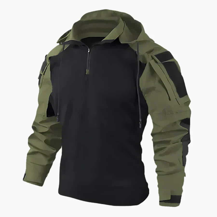 Men's Water-Resistant Windproof Tactical Jacket - Verde scuro