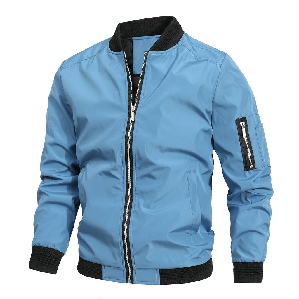 Gareth Blackwood | Olive Bomber Mens Jacket with Ribbed Detailing