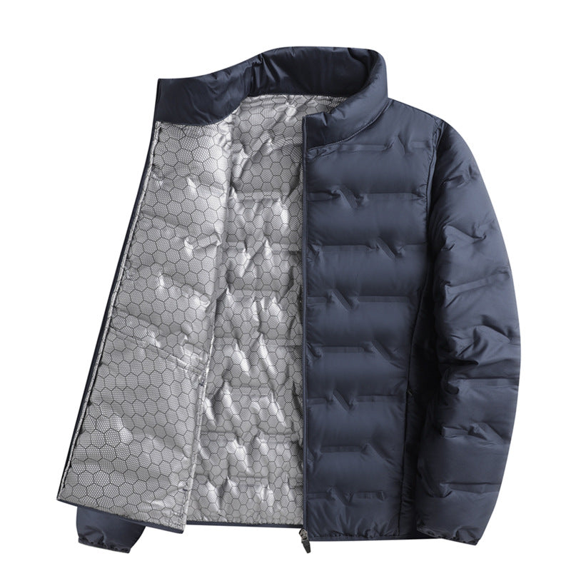 Ellis Barnaby | Quilted Black Mens Jacket With Stand-Up Collar