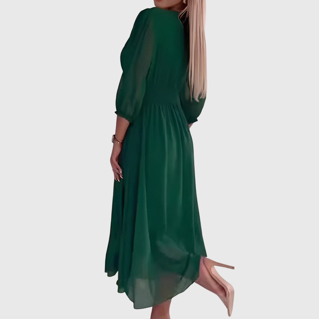 Adeline Foster | Chiffon Maxi Dress With V-Neck