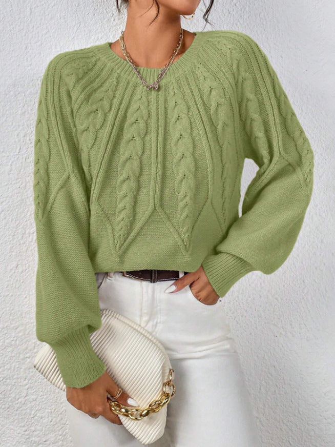 Lydia Cooper | Round Neck Cable Knit Sweater