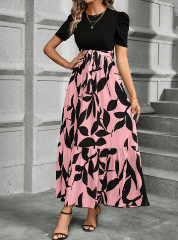 Marigold Hensley | Floral Print Maxi Dress with Puff Sleeves