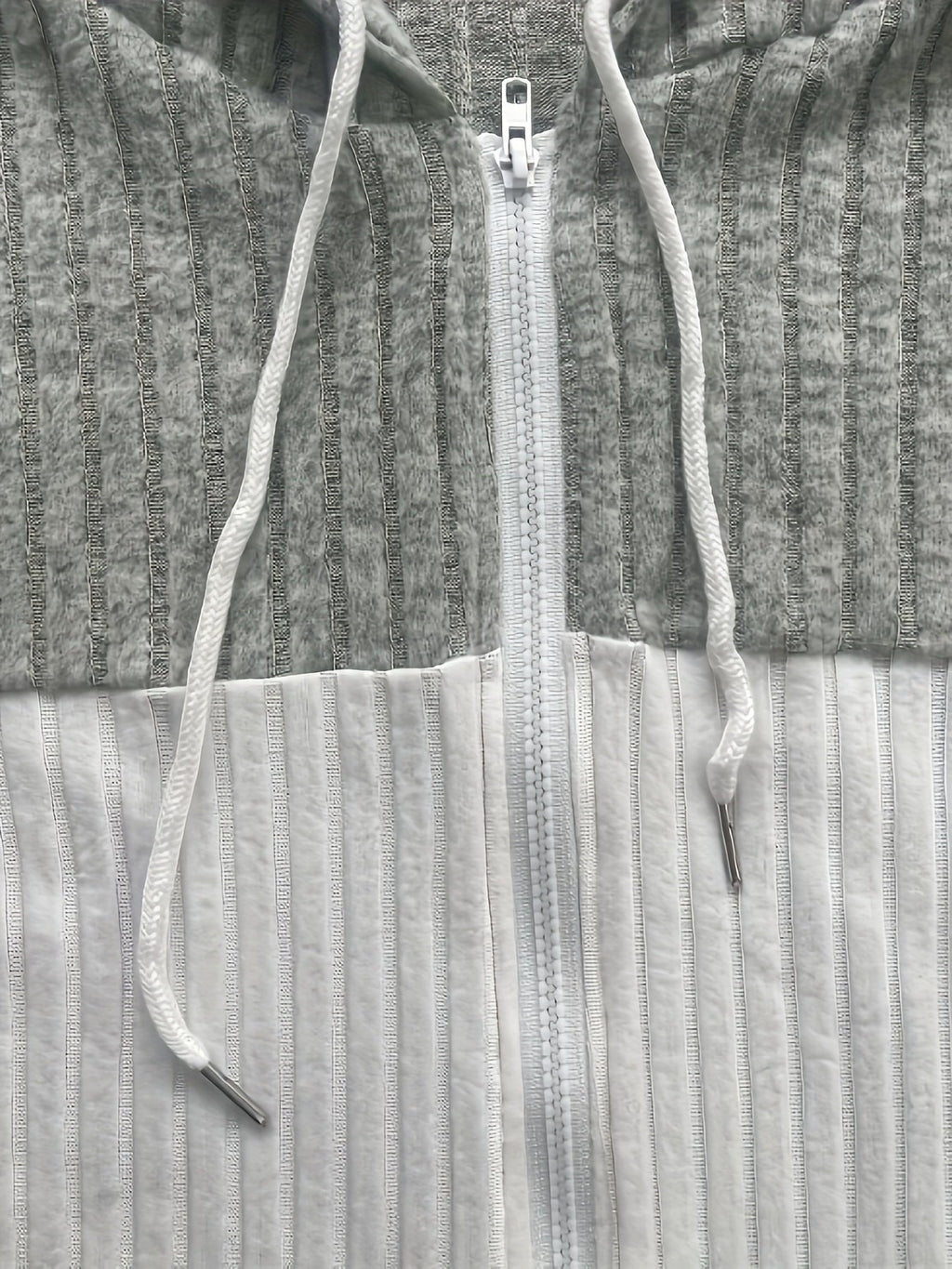 Wilhelmina Ashby | Textured Colour-Block Hooded Jacket