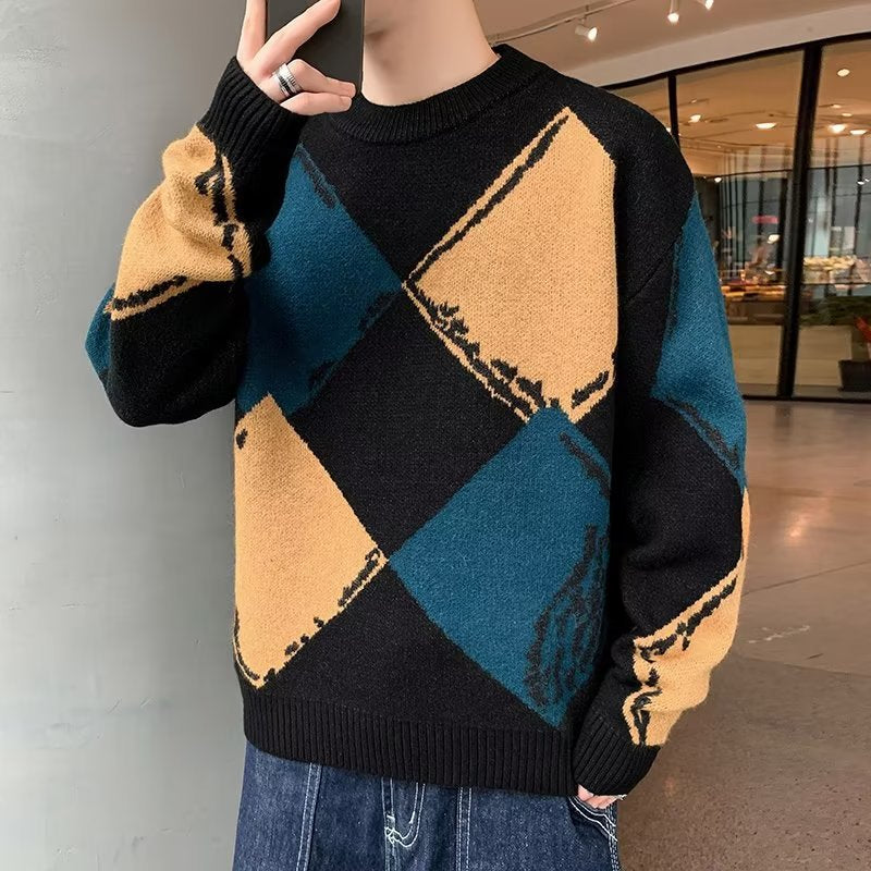 Barnaby Winslow | Round Neck Argyle Sweater