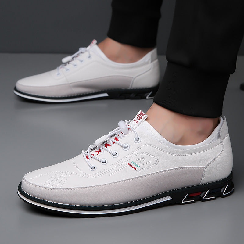 Duncan Sinclair | Grey Leather Lace-Up Casual Shoes For Men