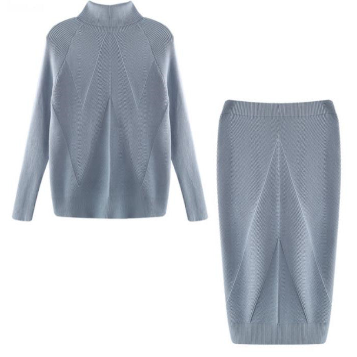 Edith Clarke | Turtleneck Knit Sweater & Midi Skirt Set