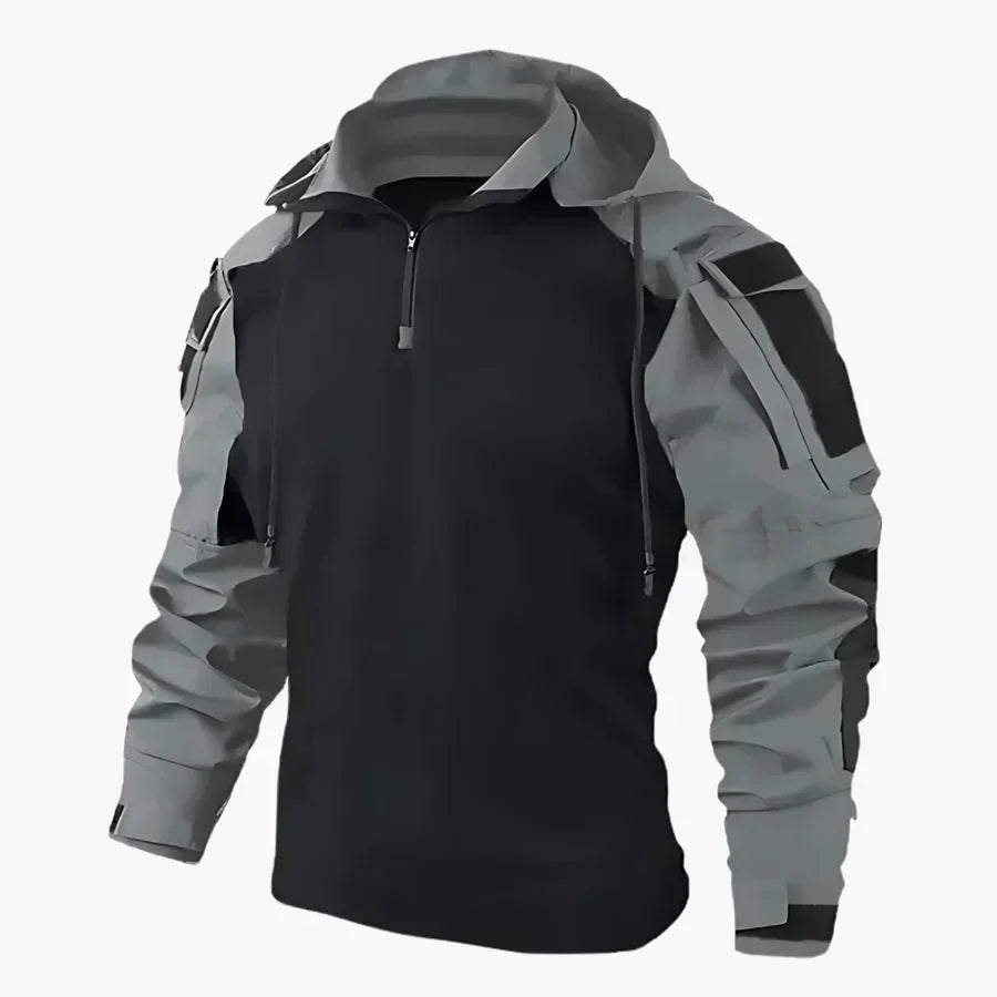 Men's Water-Resistant Windproof Tactical Jacket - Grigio