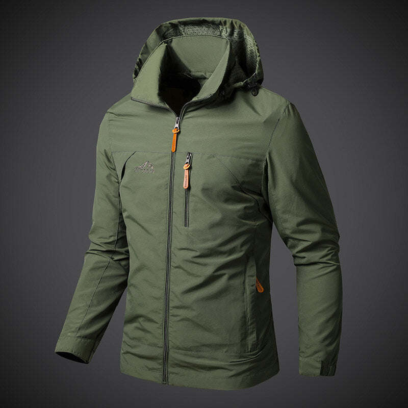 Elliot Marsden | Hooded Mens Jacket in Army Green