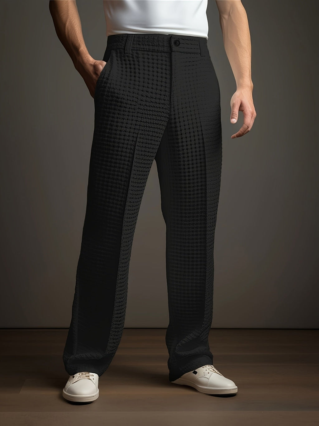 Thomas Wood | Relaxed Textured Trousers For Men