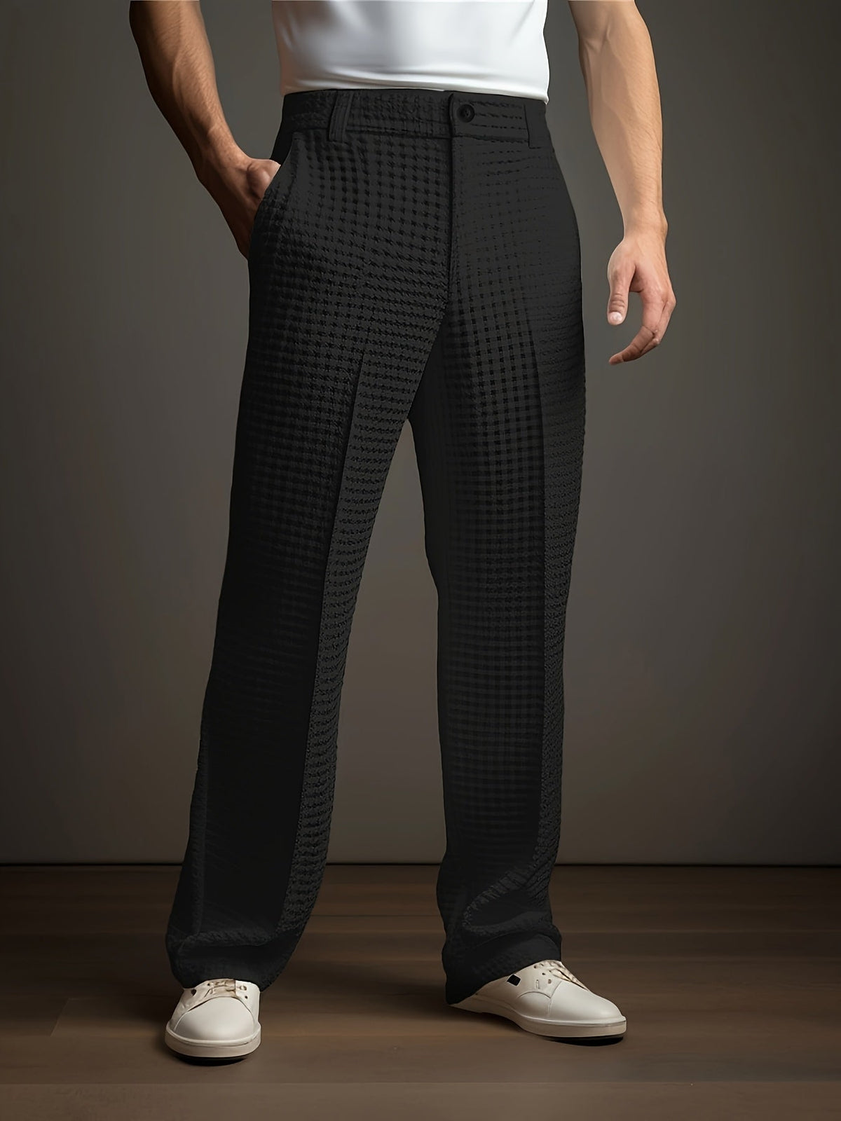 Thomas Wood | Relaxed Textured Trousers For Men