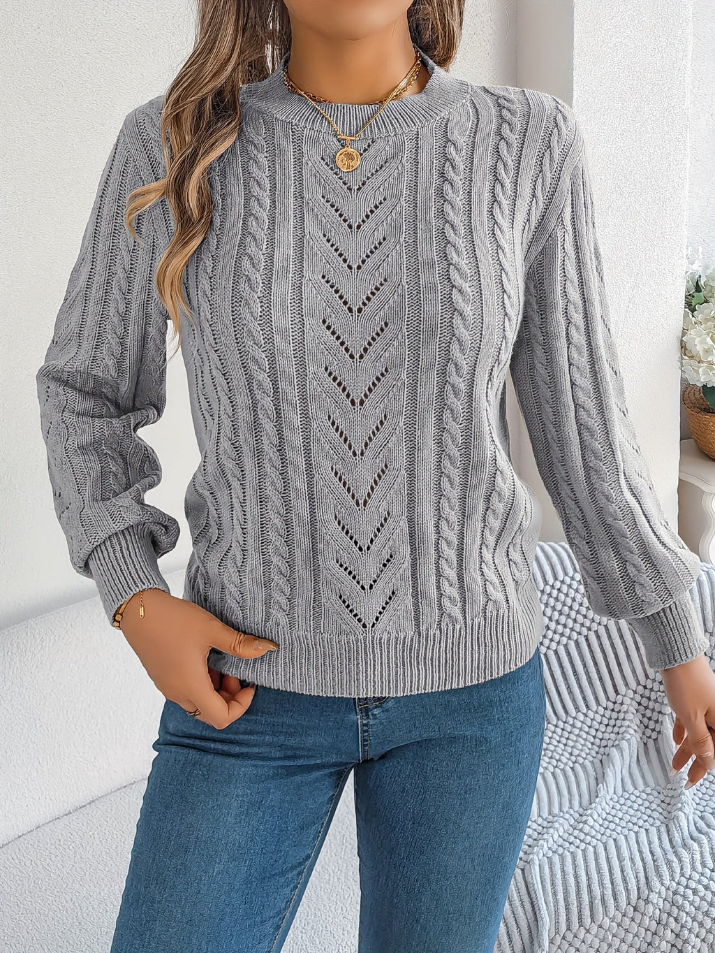 Verity Clarke | Cable-Knit Textured Sweater For Women