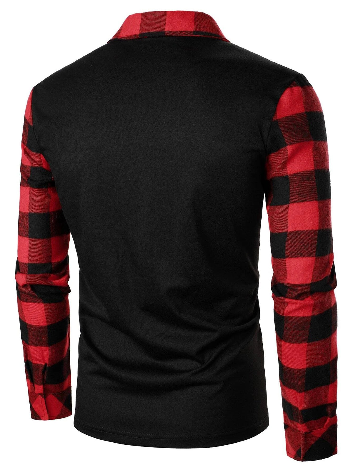 Desmond Fairclough | Quarter-Zip Plaid Panel Polo Shirt