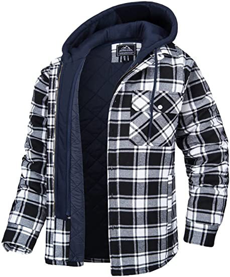 Freddie Mallory | Quilted Plaid Hooded Mens Jacket
