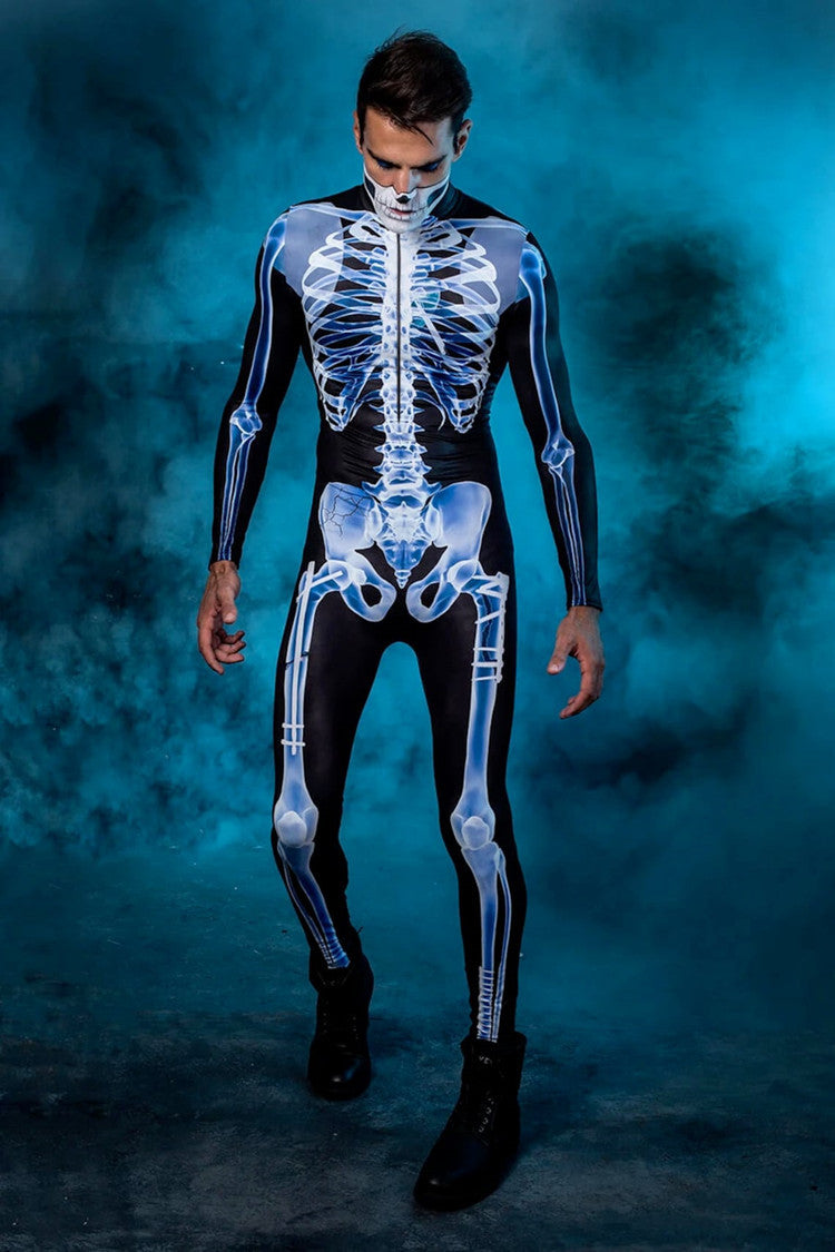 Edmund Thorpe | Skeleton Print Catsuit Halloween Costume For Men