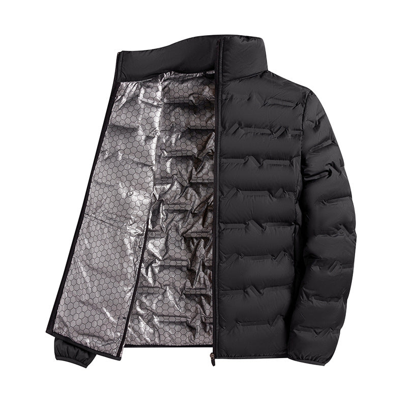 Freddie Osgood | Red Quilted Mens Jacket With Stand Collar