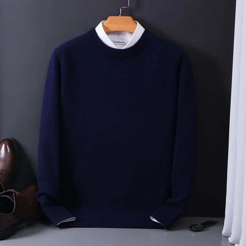 Theodore Evans | Cream Ribbed Knit Sweater for Men