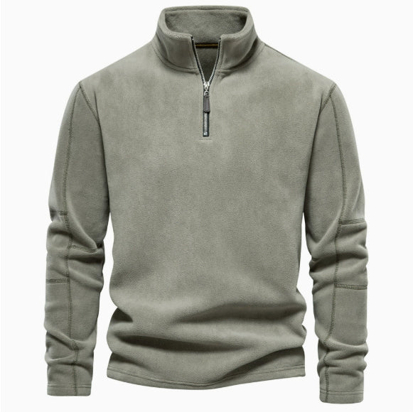 Gareth Underhill | Stand-Collar Half-Zip Fleece Sweatshirt