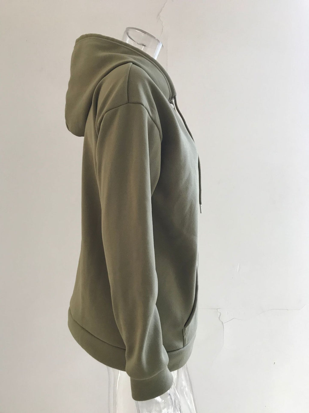 Hattie Marsh | Blue Hooded Button Drawstring Sweatshirt For Women