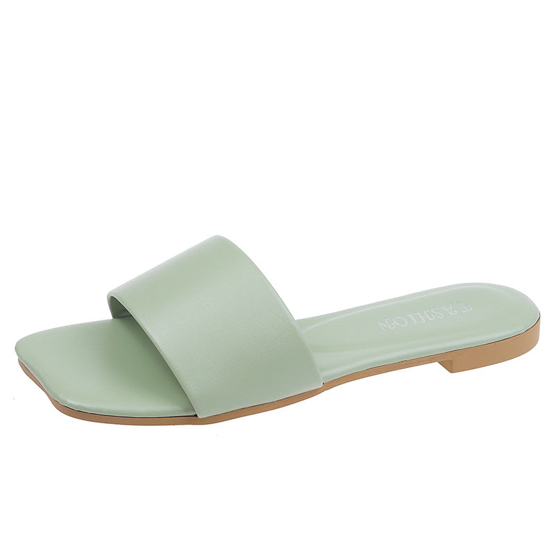 Marina Fletcher | Cream Flat Slide Sandals For Women