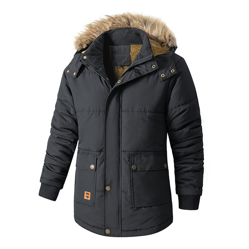 Hugo Griffiths | Hooded Faux Fur Trim Padded Mens Coat